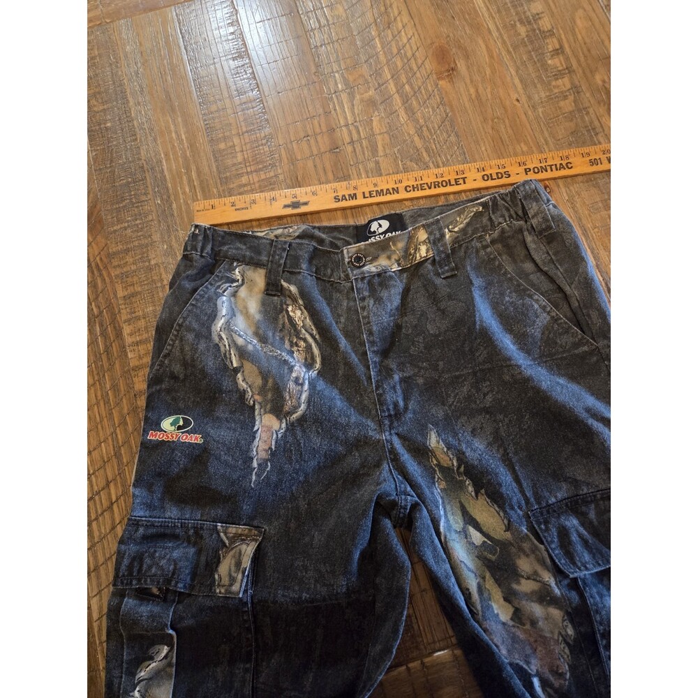 New Mossy Oak Men Break-Up Eclipse Cargo Pants Black Camo  Sz  32x34 - Picture 3 of 7